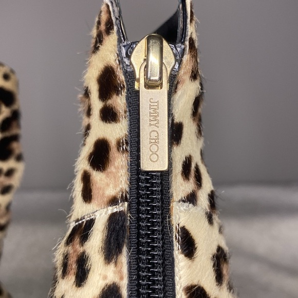 Jimmy Choo Leopard Print Pony Hair Heeled Boots (IT 36 / US 6) - Picture 6 of 10